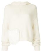 Tibi Pocket Detail Hooded Sweater - White