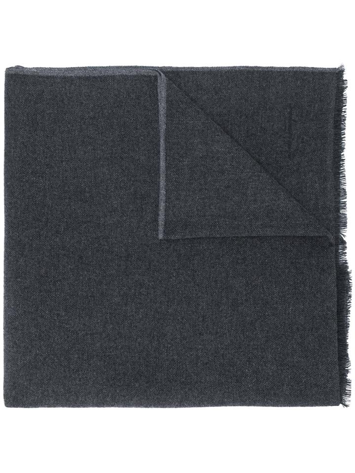 Salvatore Ferragamo Fringed Scarf - Grey