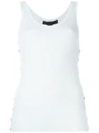Alexander Wang Press Stud Embellished Tank Top, Women's, Size: S, White, Cotton