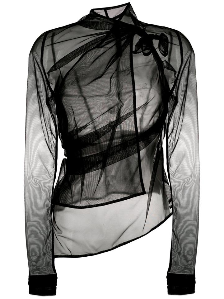 Rick Owens Lilies Sheer Mesh Top - Black