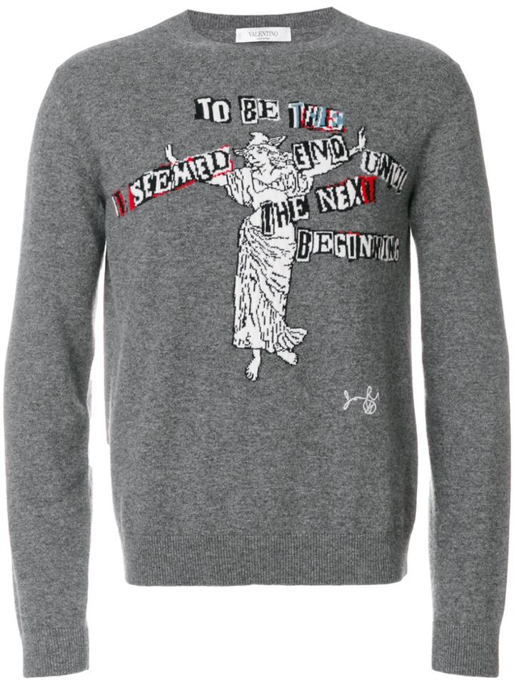 Valentino X Jamie Reid Knitted Jumper - Grey