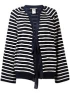 Alberta Ferretti Striped Tie-fastening Cardigan - Blue