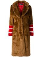 Ermanno Ermanno Contrast Stripe Coat - Brown