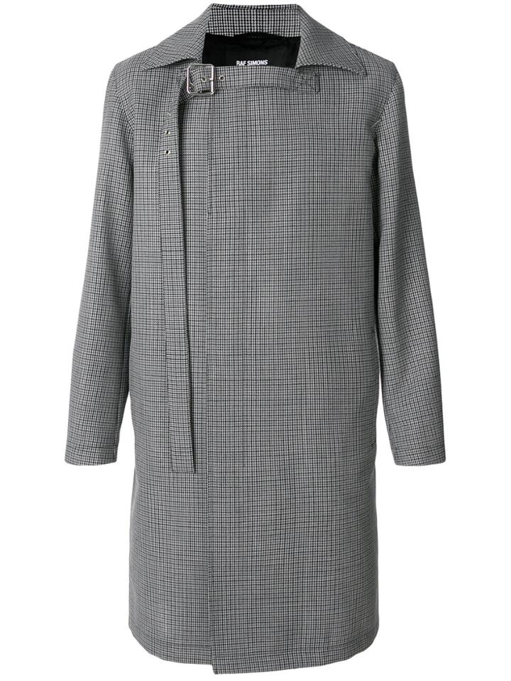 Raf Simons Asymmetric Buckle Boxy Coat - Grey