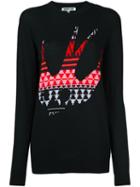 Mcq Alexander Mcqueen Swallow Intarsia Jumper, Women's, Size: Small, Black, Polyester/wool