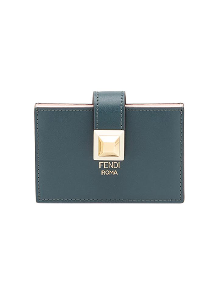 Fendi Gusseted Card Holder - Green