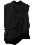Rick Owens Drkshdw Sleeveless Rumpled Jumper, Women's, Size: Medium, Black, Cotton