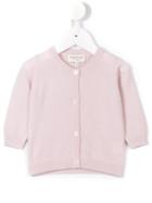 Cashmirino - Round Neck Cardigan - Kids - Cashmere - 9 Mth, Pink/purple