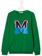 Msgm Kids Logo Patch Sweater - Green