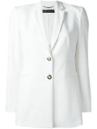 Versace Classic Blazer, Women's, Size: 42, White, Cotton/polyamide/spandex/elastane/rayon