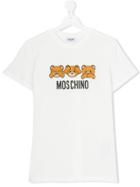 Moschino Kids Teddy Logo Print T-shirt - White
