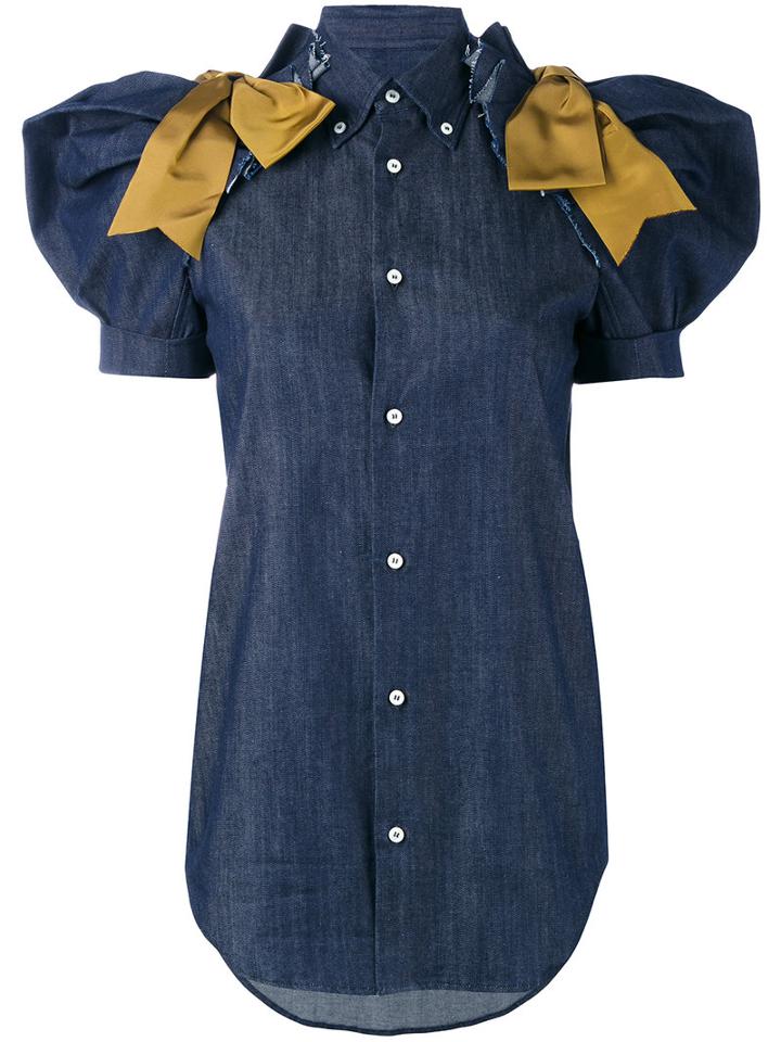 Button Down Shirt - Women - Cotton/polyester/spandex/elastane/viscose - 40, Blue, Cotton/polyester/spandex/elastane/viscose, Dsquared2
