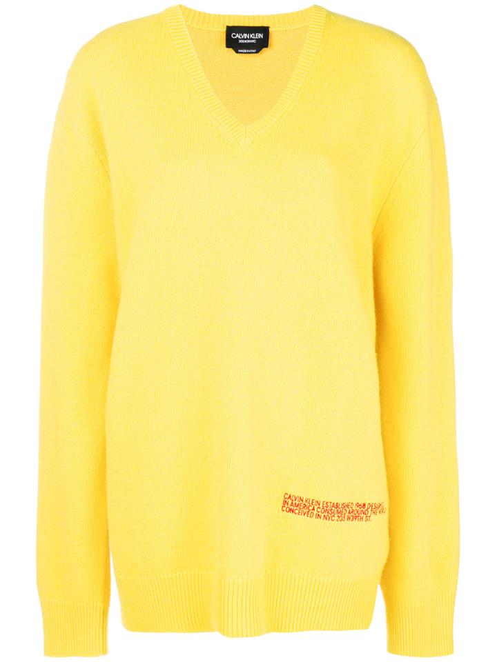 Calvin Klein 205w39nyc V Neck Oversized Jumper - Yellow & Orange