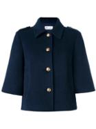 Red Valentino Cropped Sleeves Jacket, Women's, Size: 40, Blue, Polyamide/polyester/acetate/alpaca