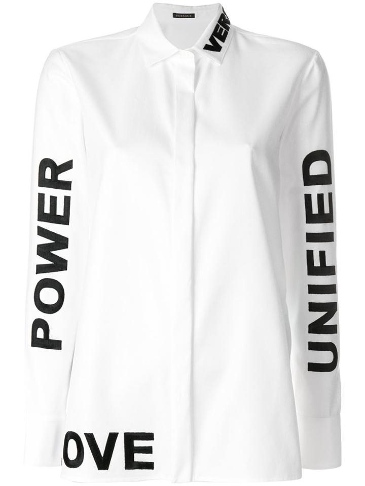 Versace Thread Lettering Shirt - White