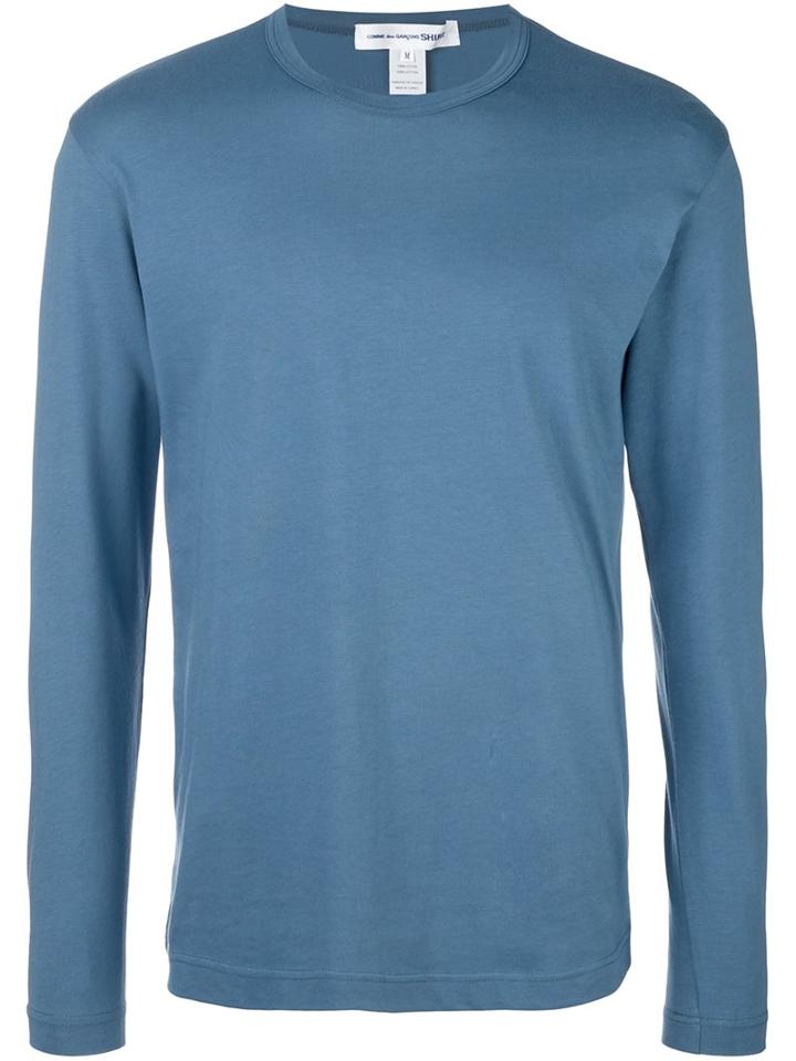 Comme Des Garçons Shirt Longsleeved T-shirt, Men's, Size: Large, Blue, Cotton