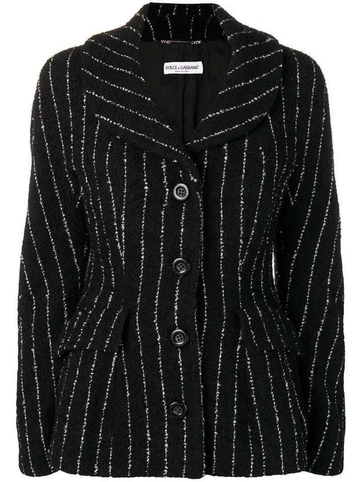 Dolce & Gabbana Pre-owned 1990's Pinstripe Bouclé Jacket - Black