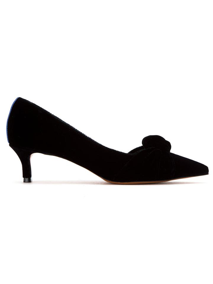 Blue Bird Shoes Velvet Knot Pumps - Black