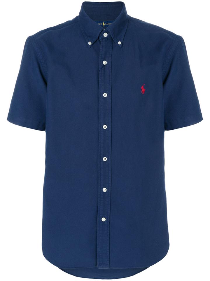 Polo Ralph Lauren Logo Embroidered Oxford Shirt - Blue