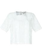 Marc Jacobs Broderie Anglaise Blouse, Women's, Size: 8, White, Cotton/nylon
