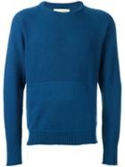 Universal Works Raglan Crew Neck Jumper, Men's, Size: Large, Blue, Acrylic/merino
