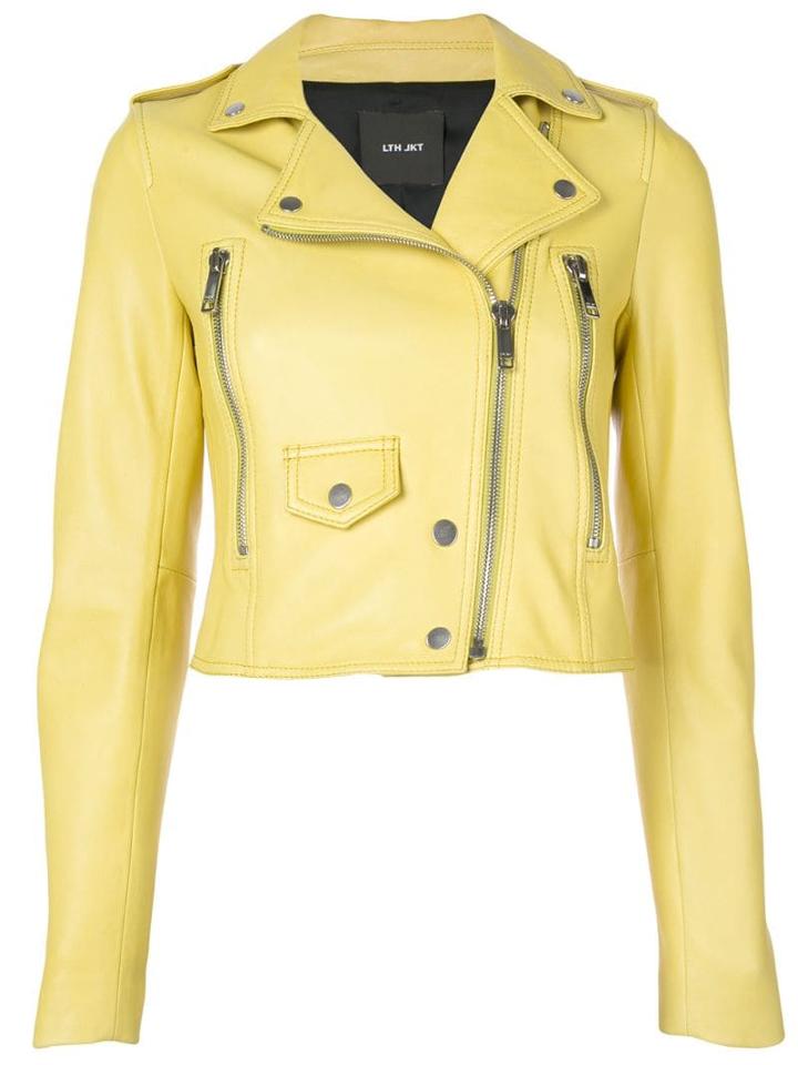 Lth Jkt Mai Cropped Jacket - Yellow