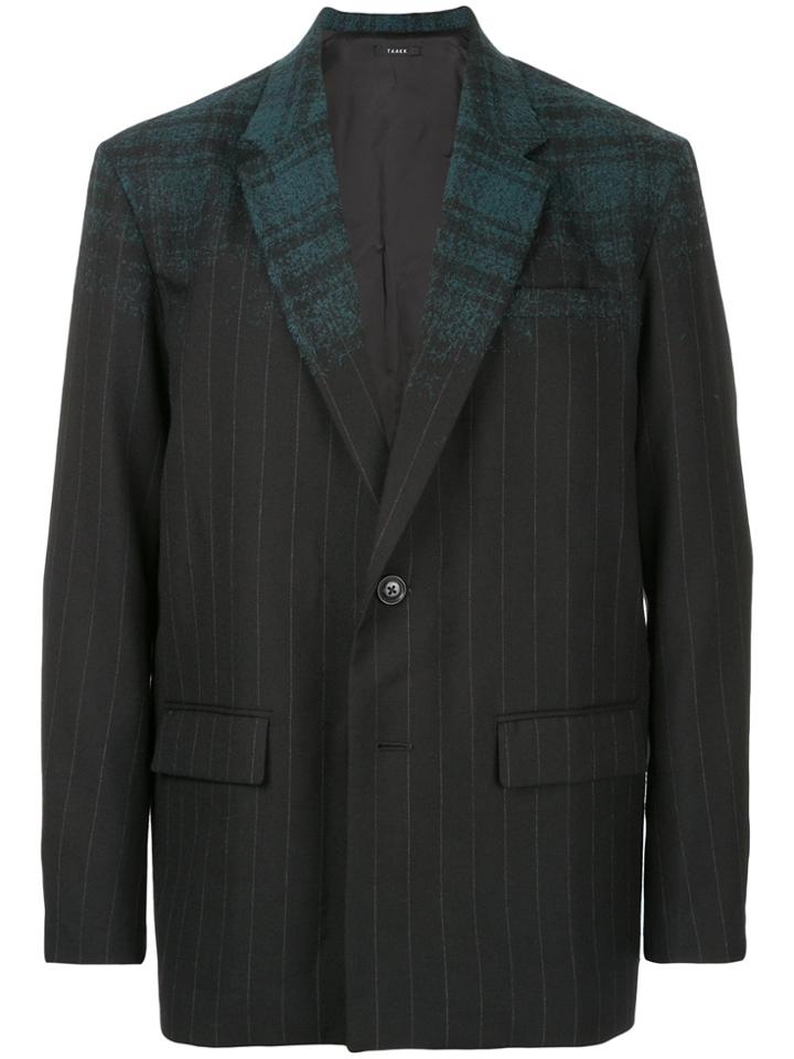 Taakk Tartan Pinstriped Blazer - Green