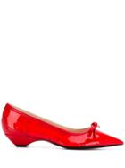 No21 Front Bow Ballerinas - Red