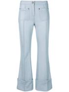 Marco De Vincenzo Flared Cropped Trousers - Blue