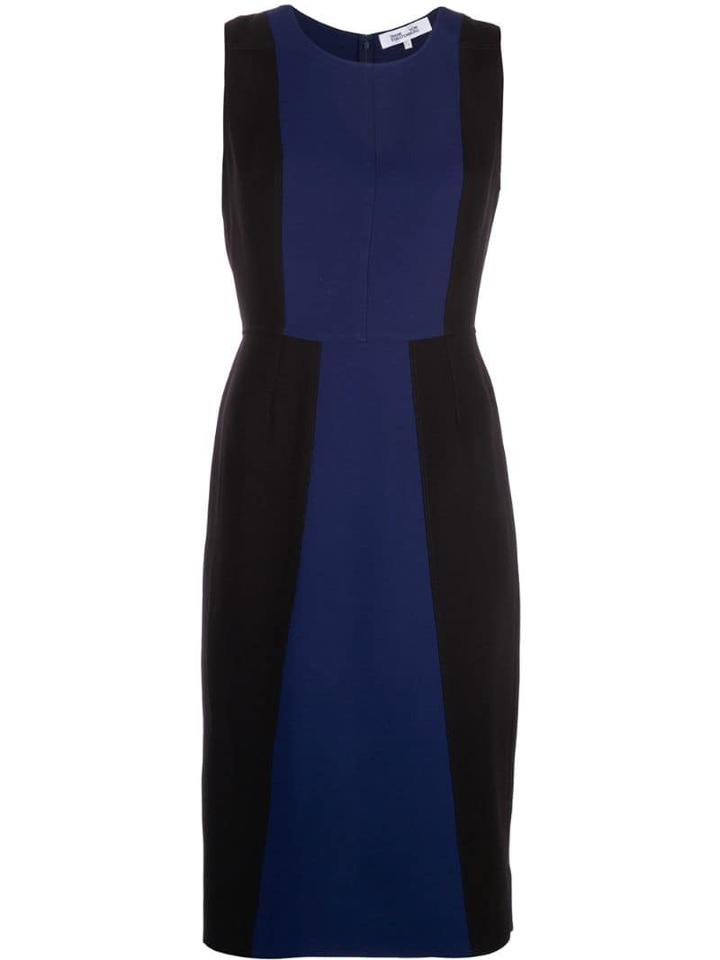 Diane Von Furstenberg Two Tone Day Dress - Black