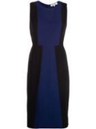 Diane Von Furstenberg Two Tone Day Dress - Black