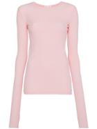 Helmut Lang Ribbed Top With Thumb Holes - Pink & Purple