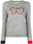 Chinti & Parker Love Heart Embroidered Sweater - Grey