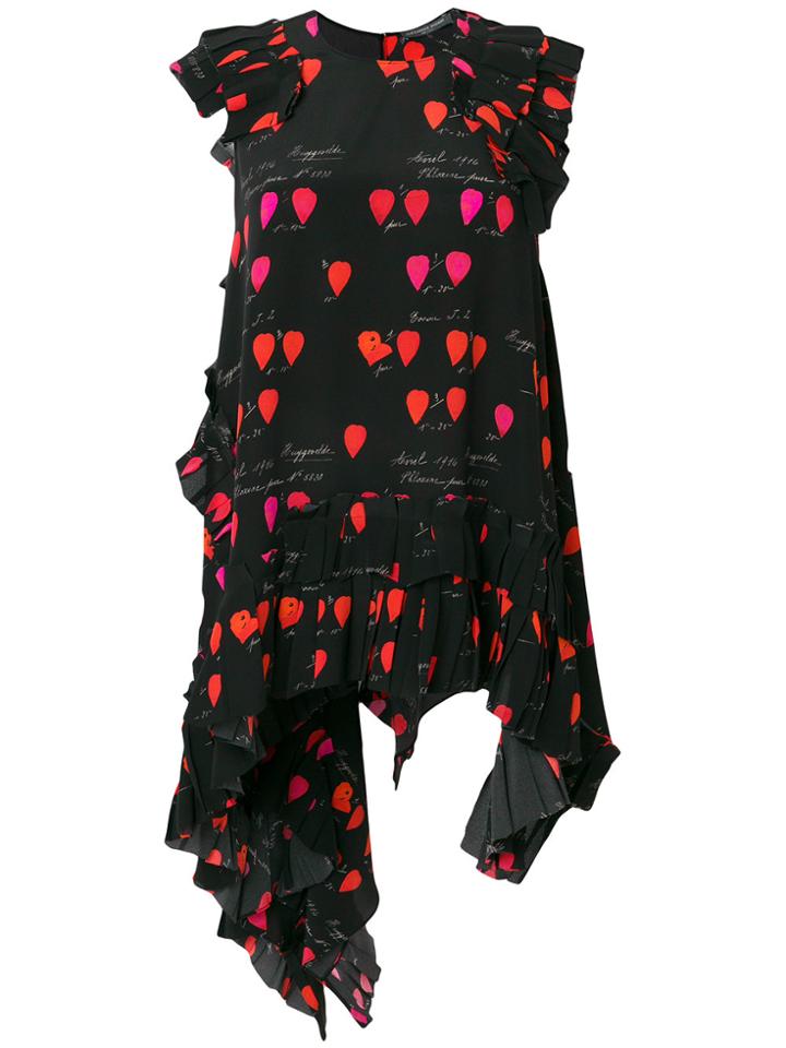 Alexander Mcqueen Asymmetric Petal Print Top - Black