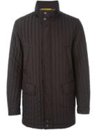 Canali Padded Coat, Men's, Size: 52, Black, Polyester/polyamide/wool