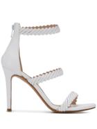 Albano Textured Strap Sandals - White