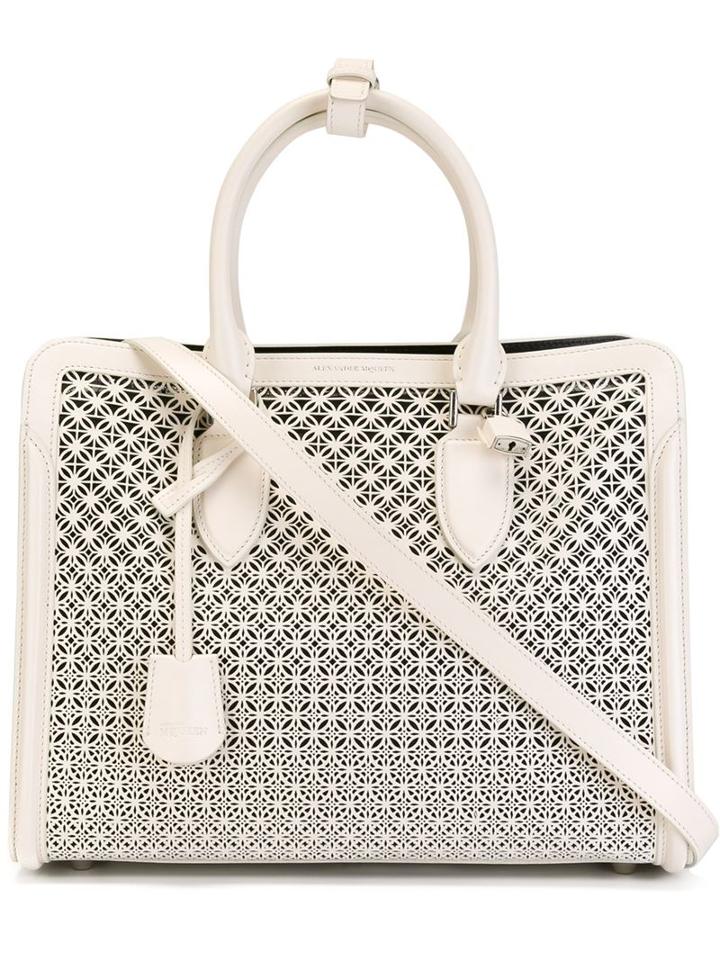 Alexander Mcqueen Heroine Open Tote, Women's, White, Leather
