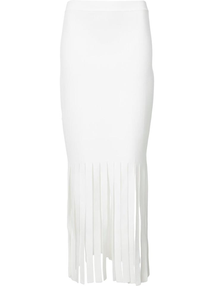 Alexander Wang - Long Shredded Skinny Skirt - Women - Polyester/viscose - M, Women's, White, Polyester/viscose