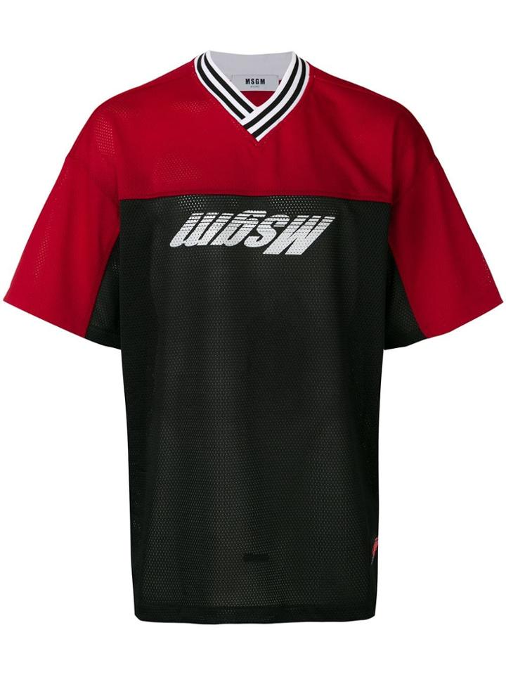 Msgm Mesh Sport Style T-shirt - Black