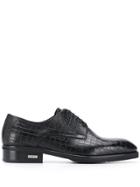 Baldinini Crocodile Effect Oxford Shoes - Black