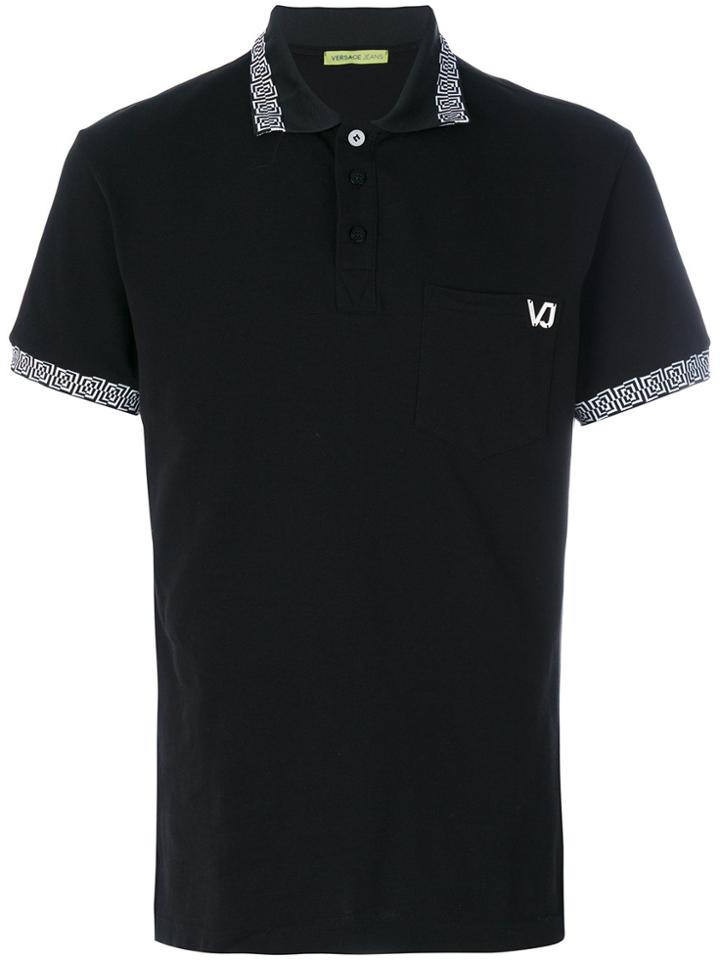 Versace Jeans Rear Print Polo Shirt - Black