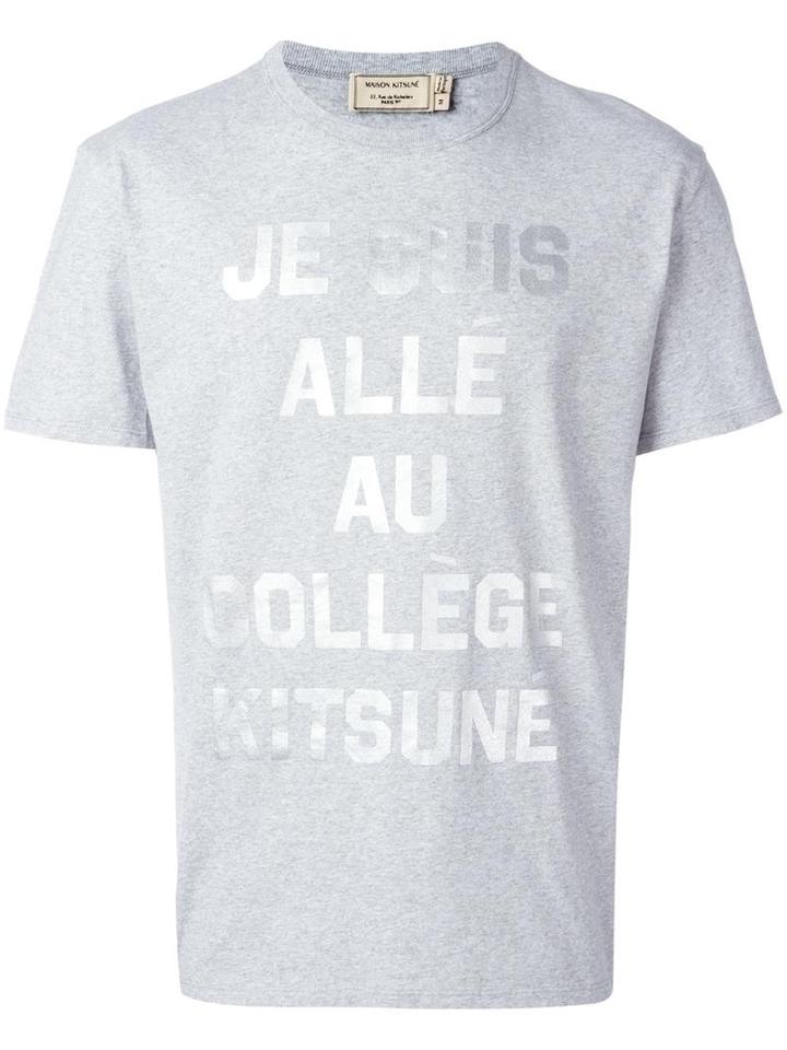Maison Kitsuné 'college' T-shirt, Men's, Size: Xs, Grey, Cotton