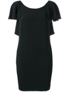 Dondup Open Ruffled Back Dress, Women's, Size: 40, Black, Viscose/acetate/cupro/spandex/elastane