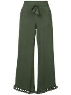 Figue Tassel Hems Cropped Trousers - Green