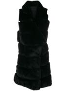 Liska Fur Gilet Jacket - Black