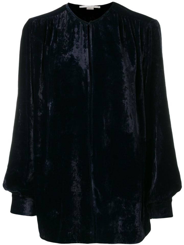 Stella Mccartney Velvet Keyhole Blouse - Blue