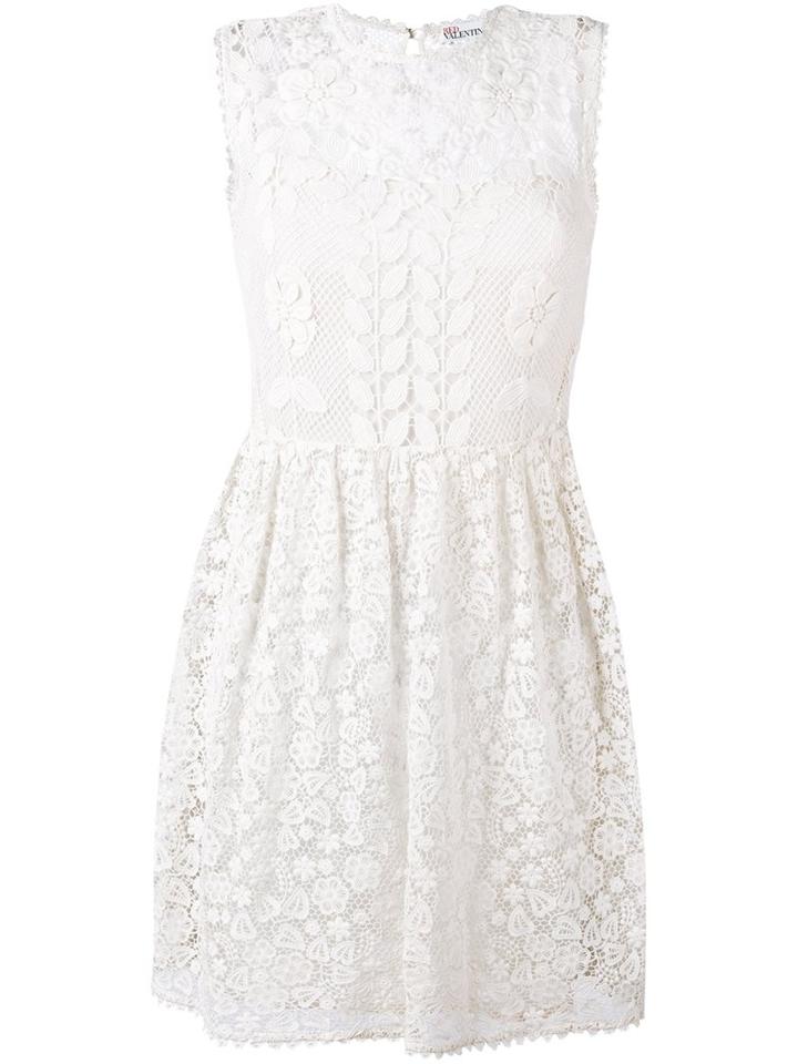Red Valentino Macramé Dress, Women's, Size: 42, Nude/neutrals, Polyester/cotton