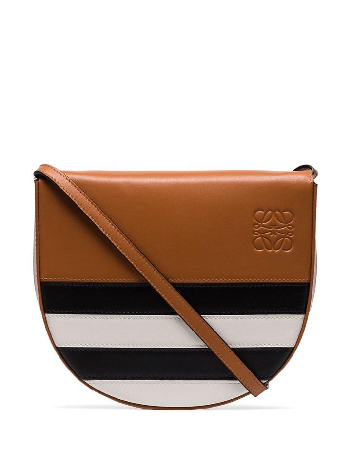 Loewe Heel Marine Cross Body Bag - Brown/black/white