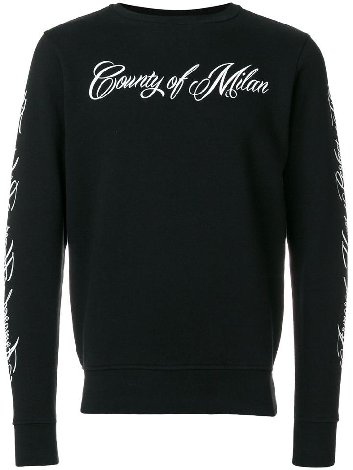 Marcelo Burlon County Of Milan - Wonk Crewneck Sweatshirt - Men - Cotton - Xs, Black, Cotton