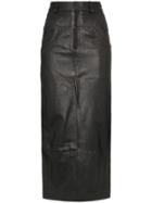 Markoo Long-line Slit-front Skirt - Black